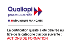 Qualiopi certified process, French Republic. Quality certification has been awarded for the following category of action: Training courses